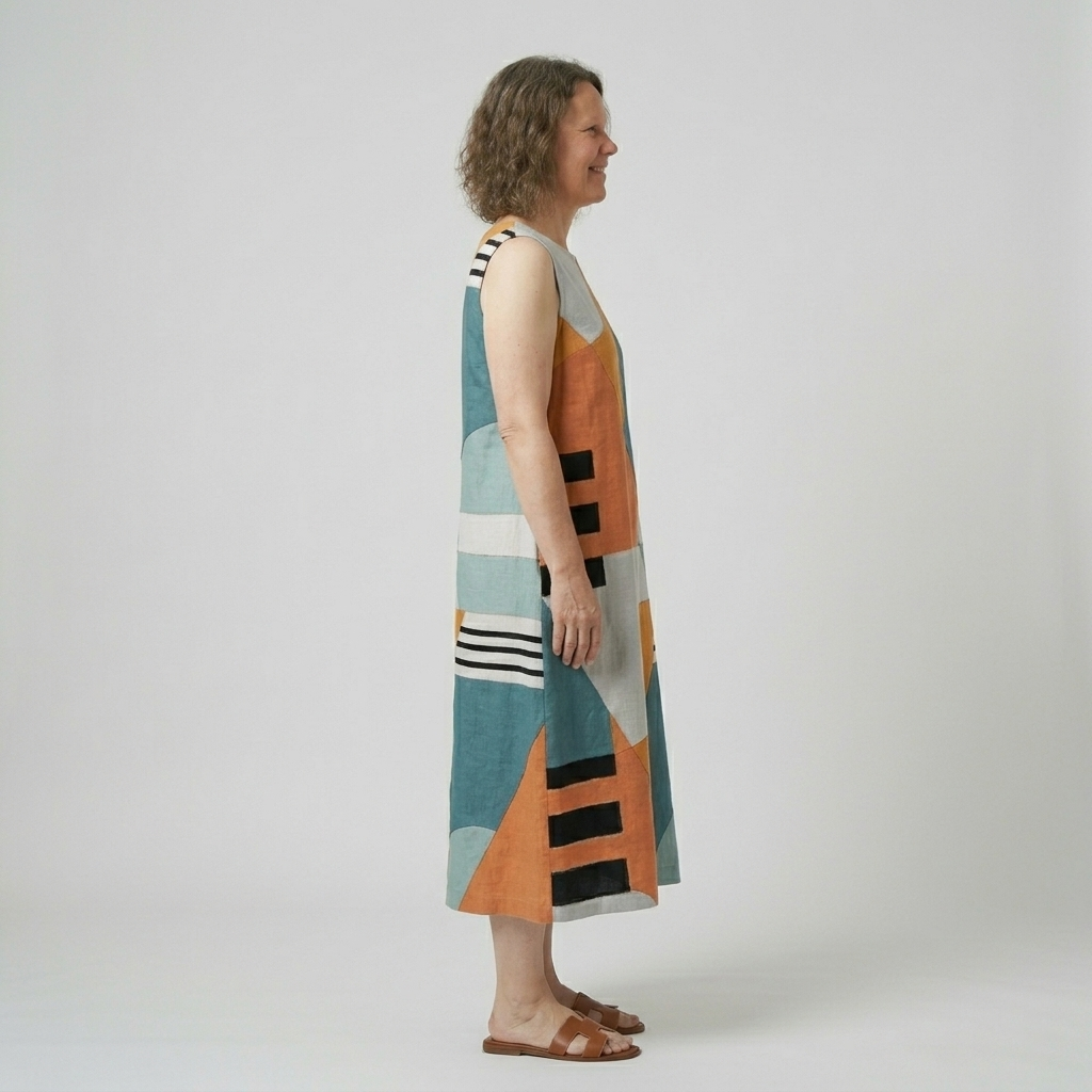 Iris | Geometric Print Midi Dress