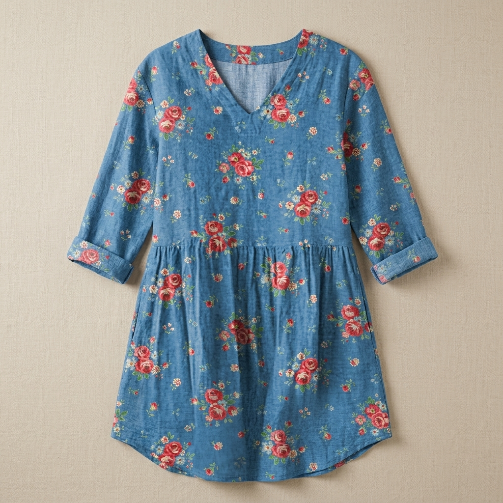 Melanie | Long Blouse with V-Neck