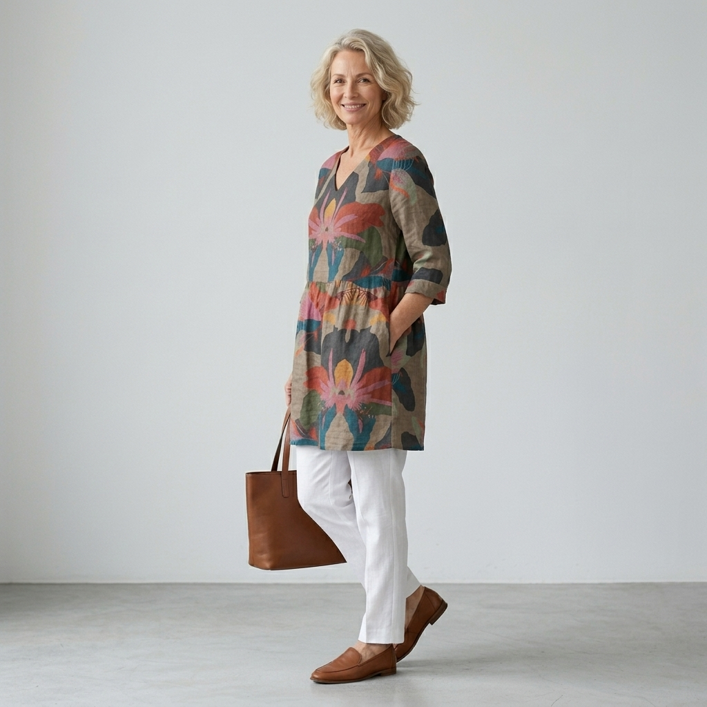 Sarah | Long Blouse with V-Neck