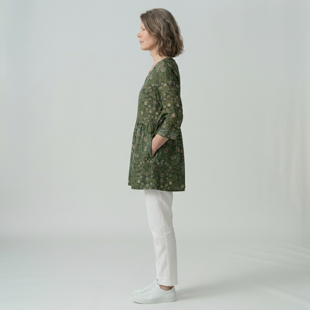 Julie | Fluid V-Neck Long Blouse