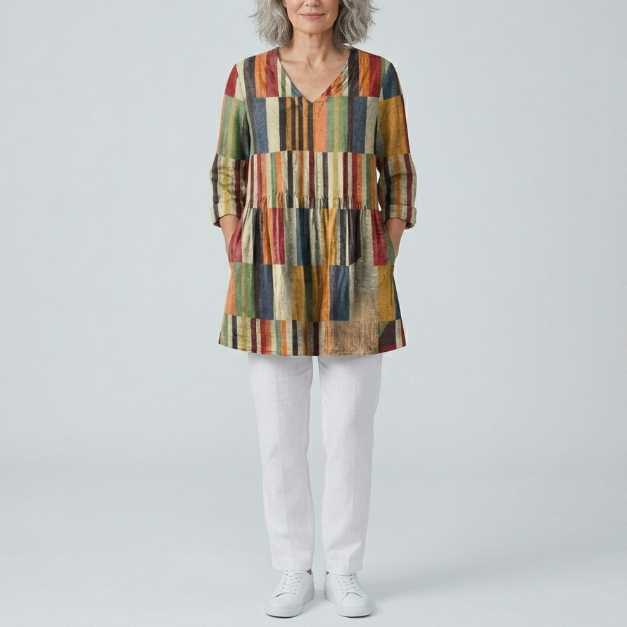 Chloe | Relaxed Long V-Neck Blouse