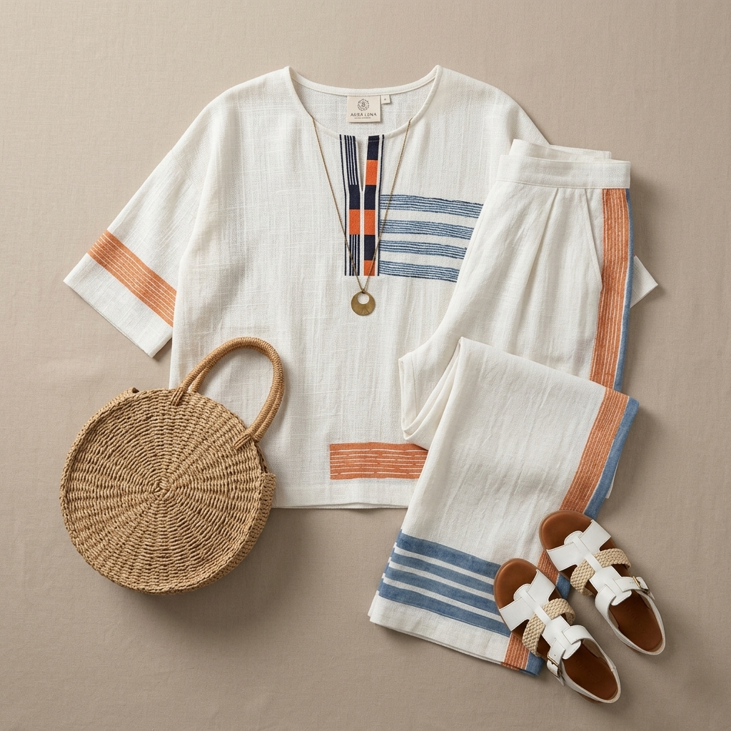 Marcellin | Striped Top Pants Set