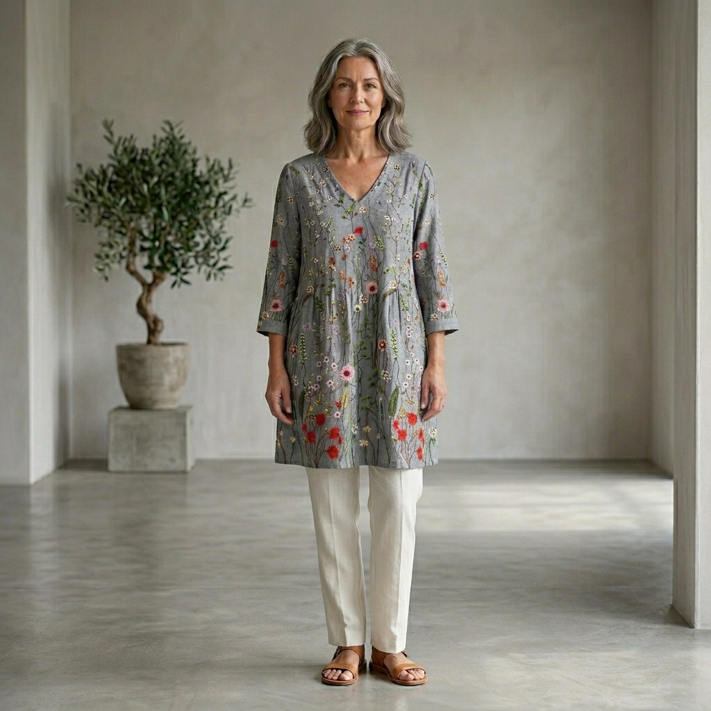 Amelie | Long Fluid V-Neck Blouse