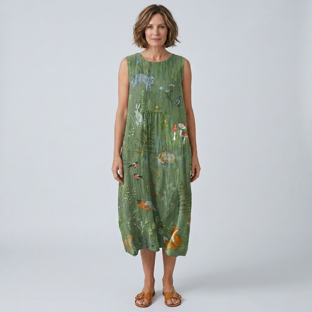 Hope | Woodland Print Midi Dress