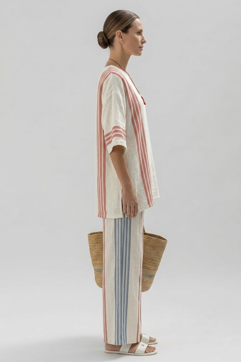 Solvane | Striped Top Pants Set