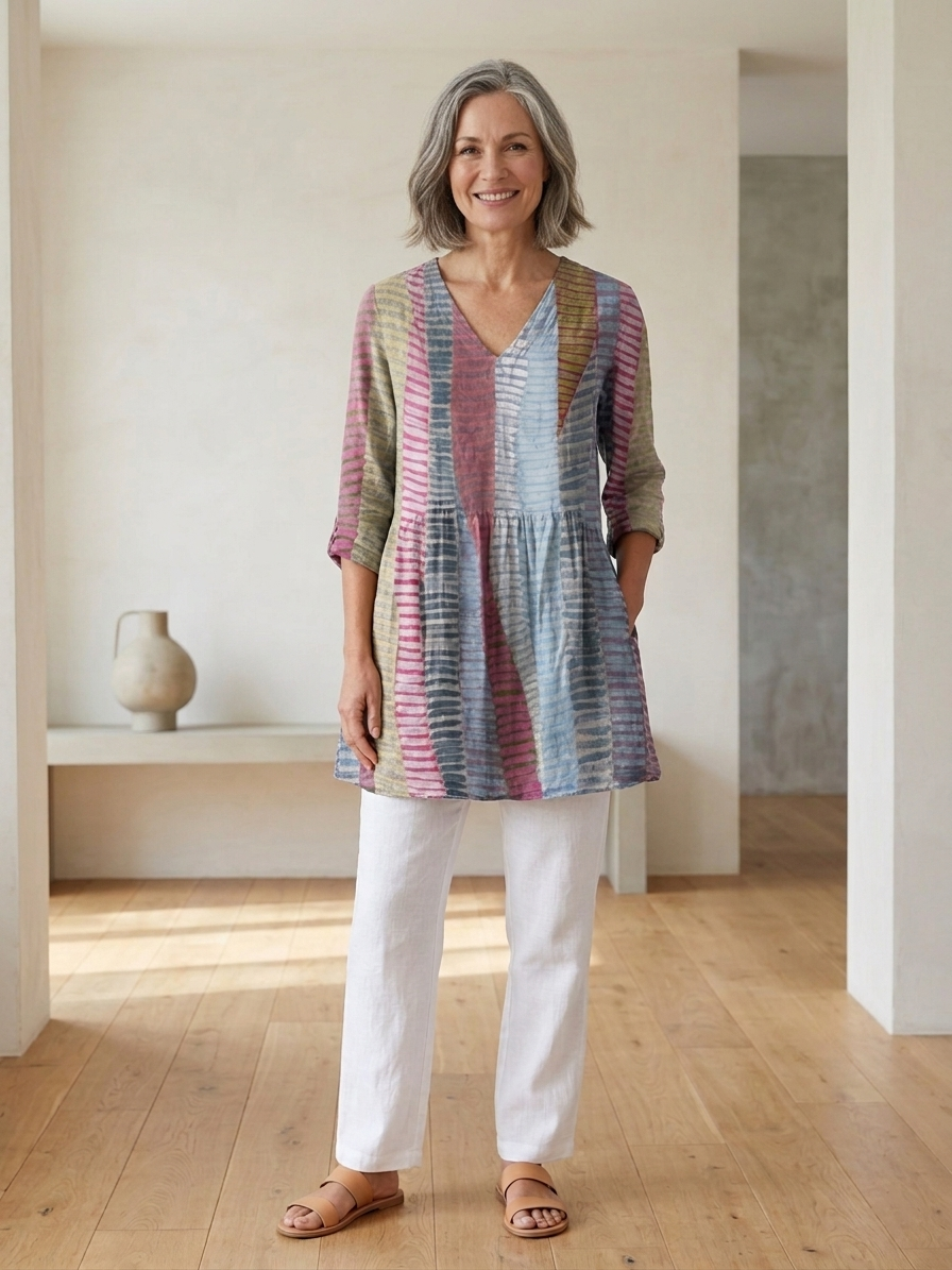Anais | Long Blouse with V-Neck
