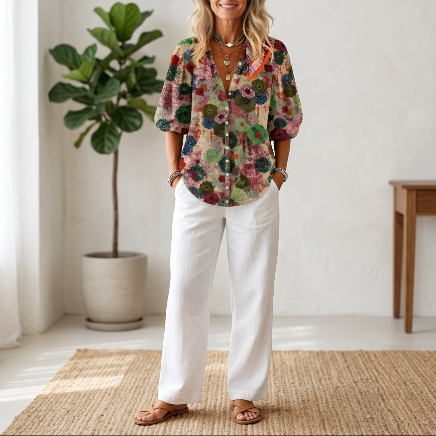 Grace | Floral Button Front Blouse