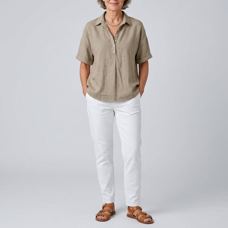 Ava | Collared Button Front Blouse