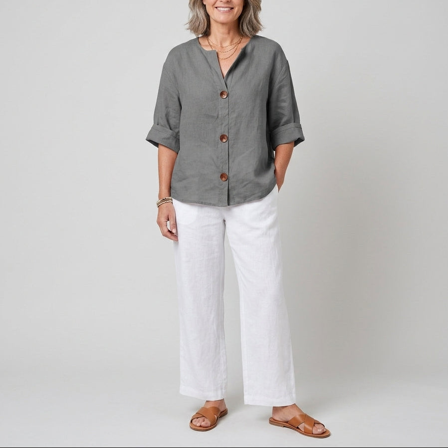 Olivia | Linen Loose Summer Blouse