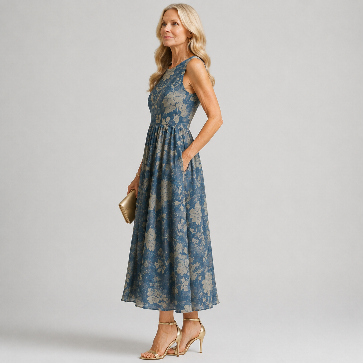 Belle | Boho Floral Midi Dress