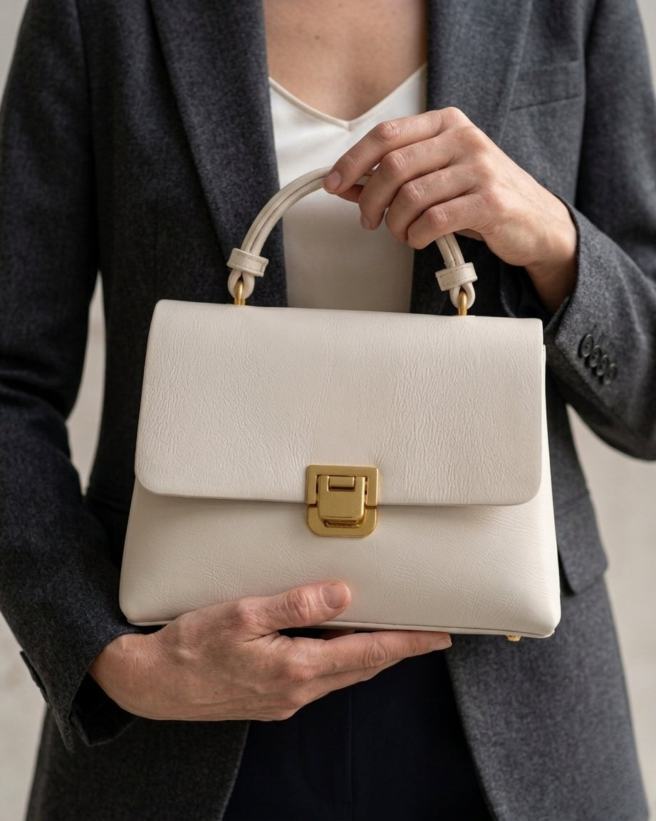 Adria | Structured Top Handle Flap Handbag