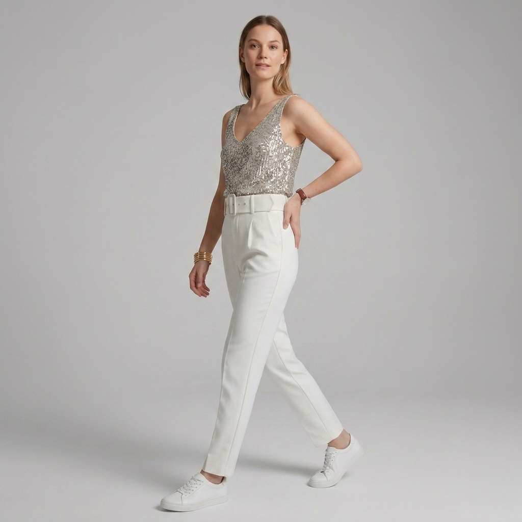 Grace | Glitter Sequin V-Neck Tank Top