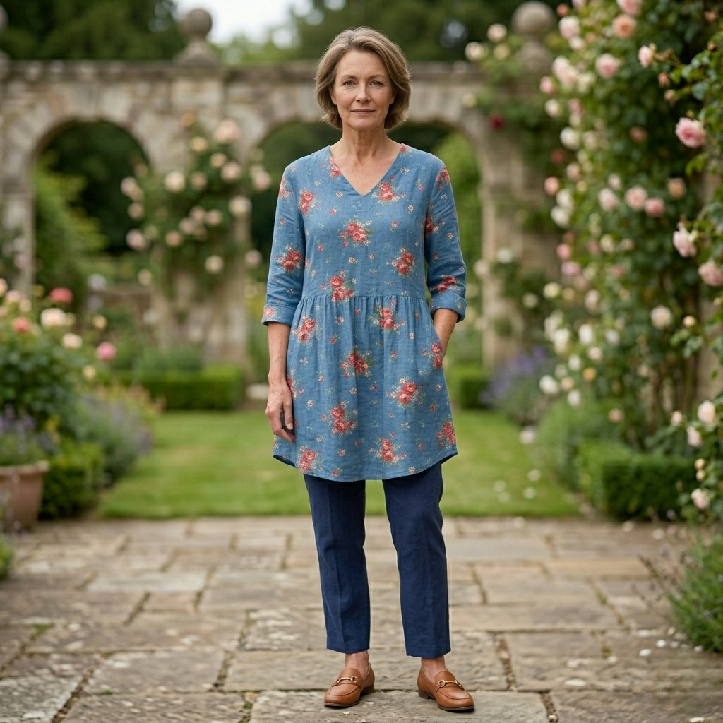 Melanie | Long Blouse with V-Neck