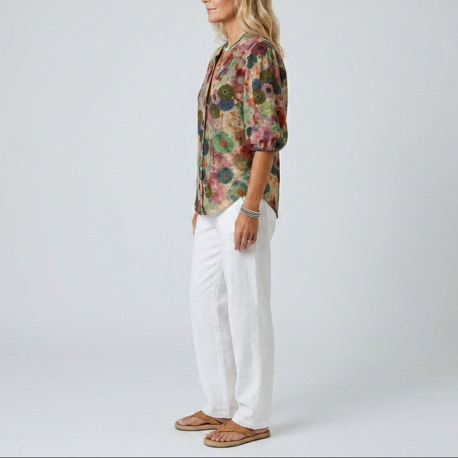 Grace | Floral Button Front Blouse