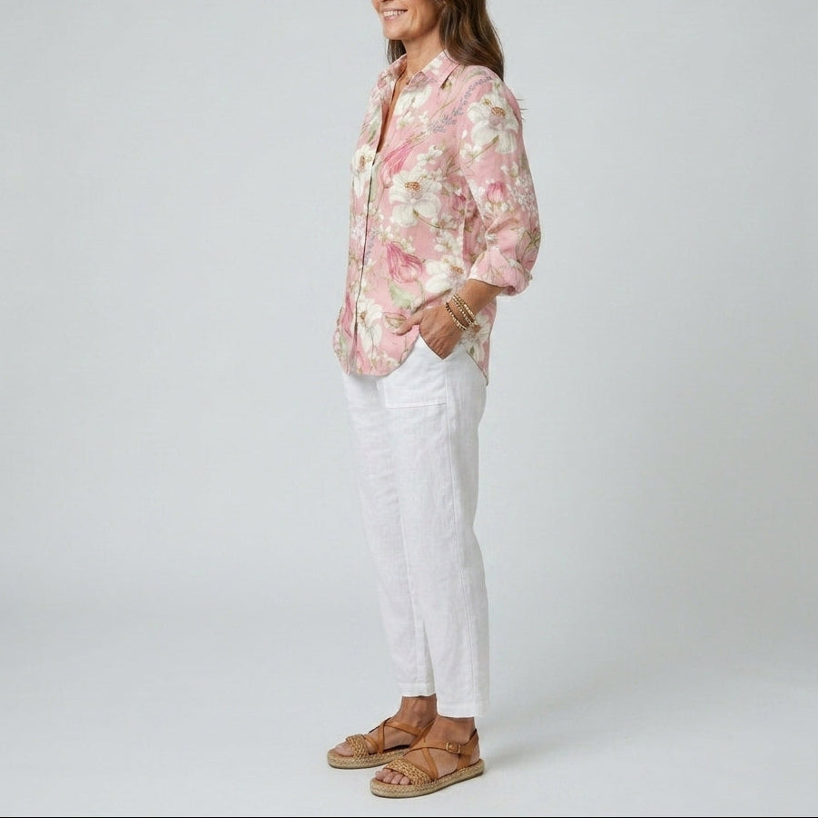 Frances | Elegant Floral V-Neck Blouse