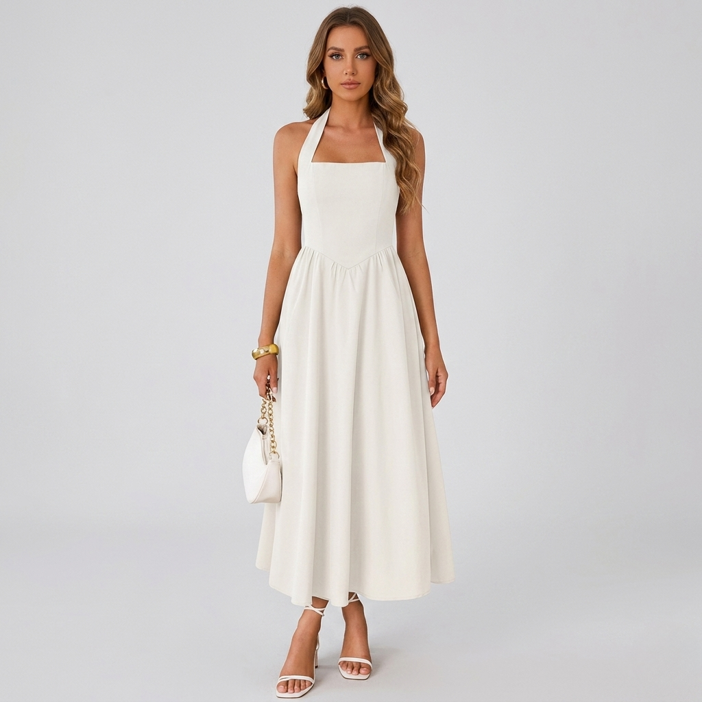 Jessa | Halter Ruched Pocket Dress