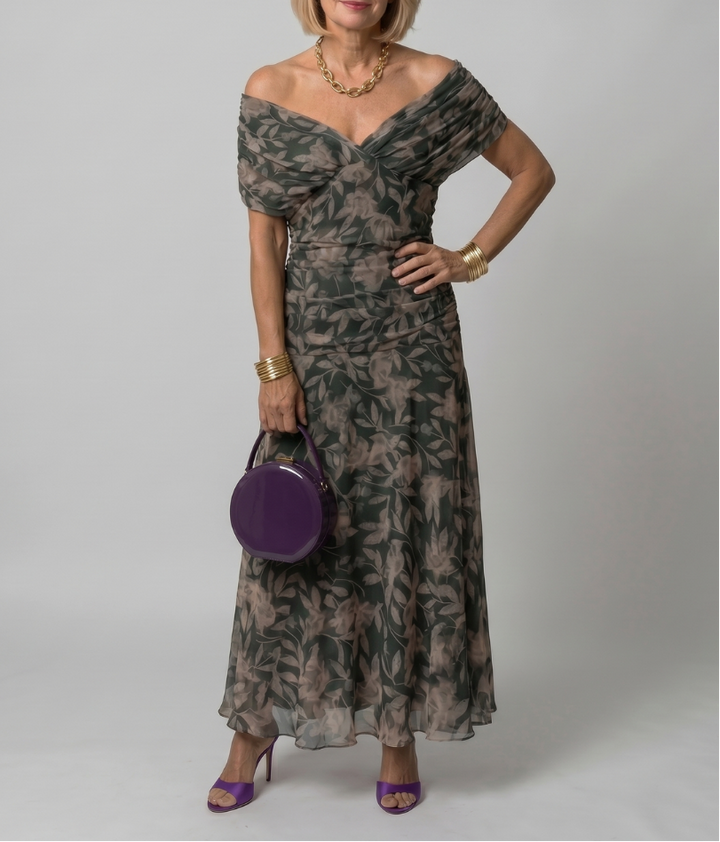 Calen | Off Shoulder Flow Midi Dress