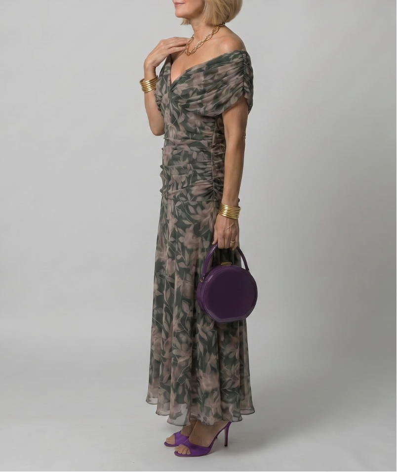 Calen | Off Shoulder Flow Midi Dress