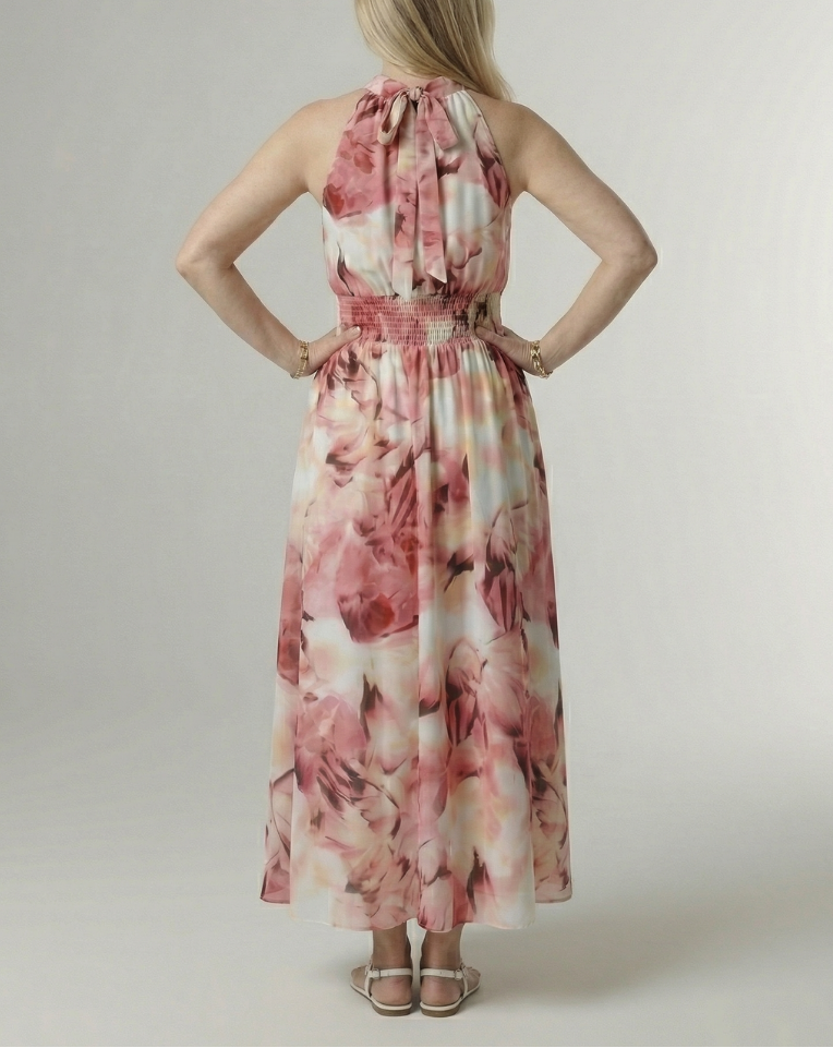 Sylin | Gathered Halter Midi Dress