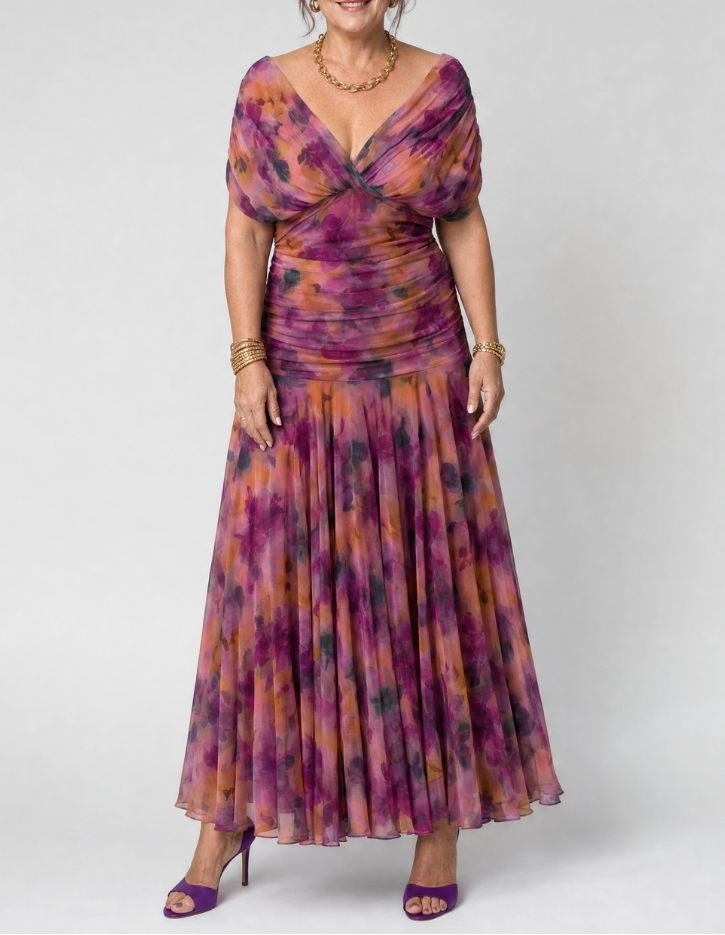 Calen | Off Shoulder Flow Midi Dress