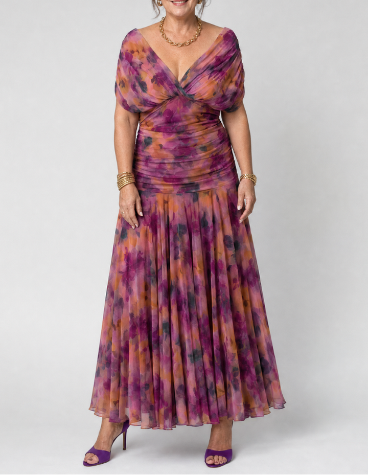 Calen | Off Shoulder Flow Midi Dress