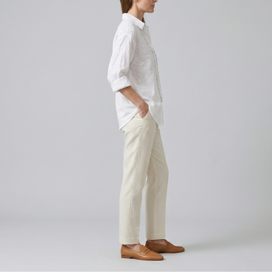 Seraphina | Embroidered Button Front Blouse