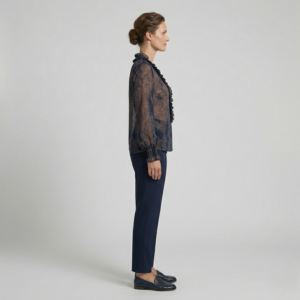 Elise | Boho Paisley Ruffle V-Neck Blouse