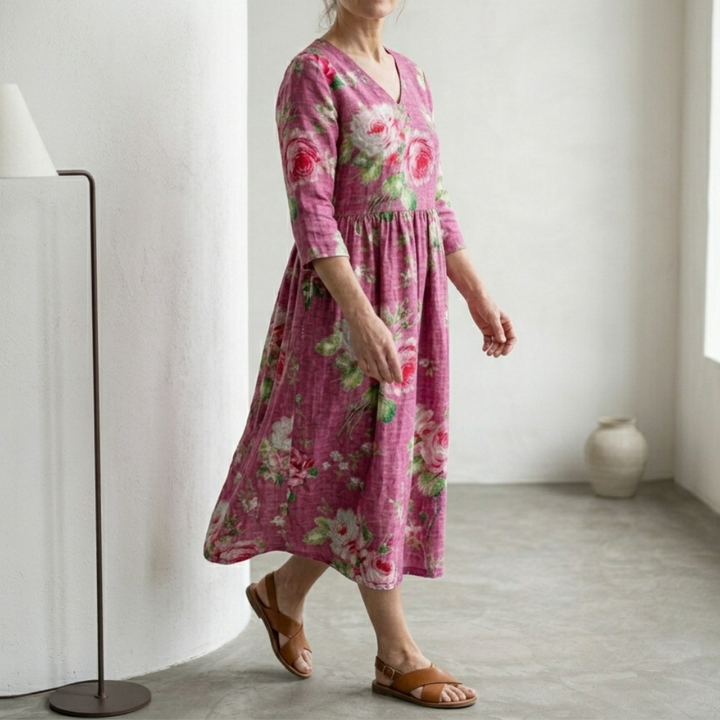 Fiona | Timeless Floral Summer Midi Dress