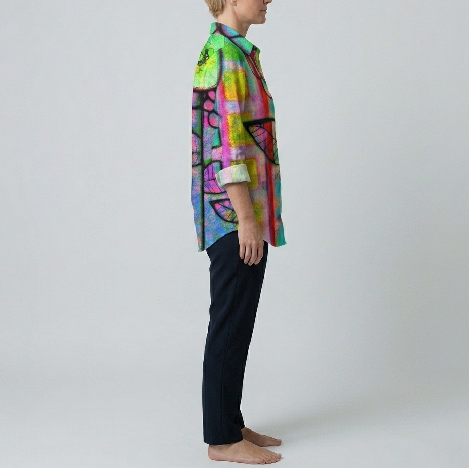 Fenna | Artistic Floral Button Blouse