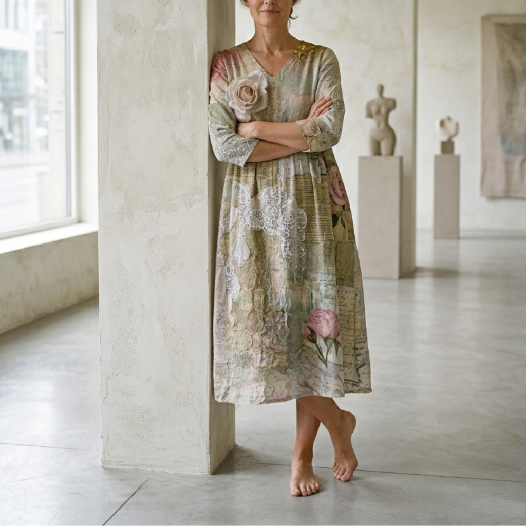 Fiona | Timeless Floral Elegance Midi Dress