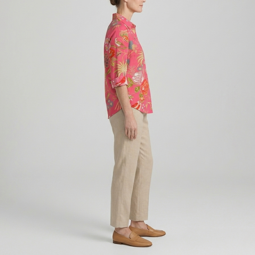 Floriana | Tropical Print V-Neck Blouse