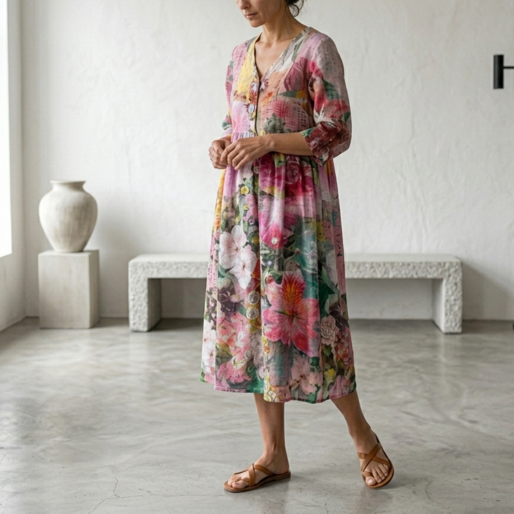 Lynn | Graceful Floral Summer Midi Dress