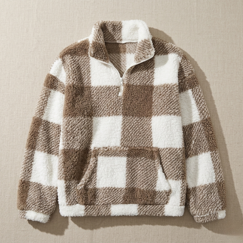 Hilary | Plaid Half Zip Pullover