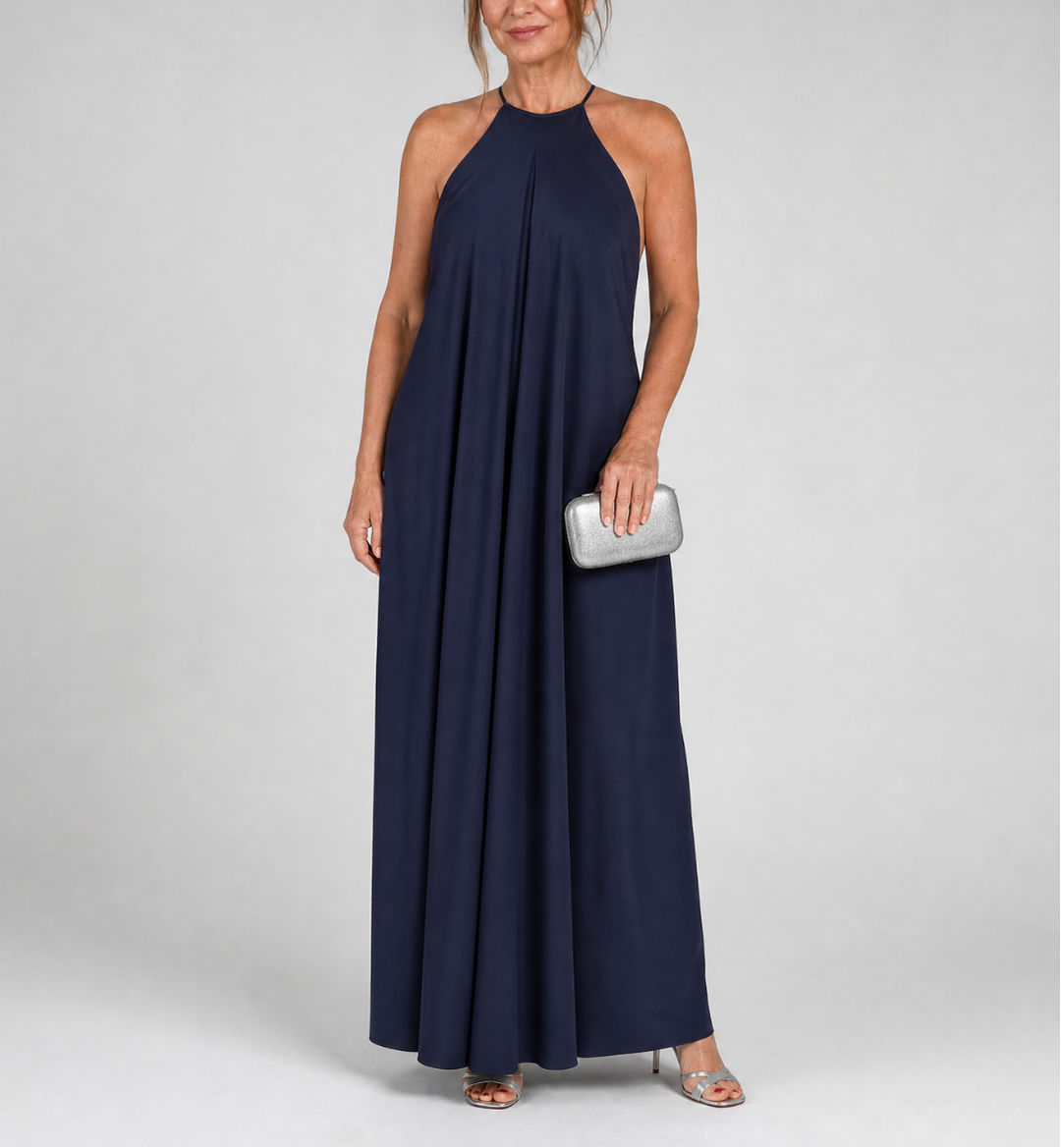 Shotle | Sleeveless Soft Neck Flowing Maxi Dress