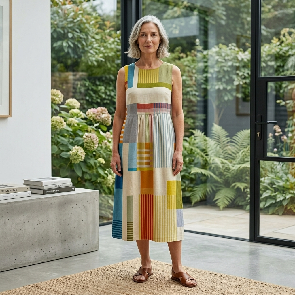 Eve | Geometric Print Midi Dress