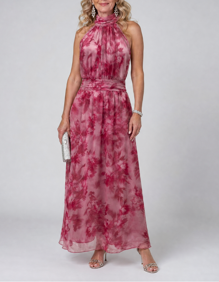 Avien | Soft Halter Neck Midi Dress