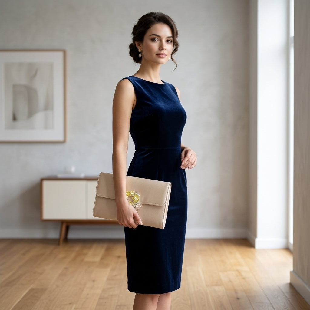 Evadne | Crystal Buckle Satin Envelope Clutch Bag