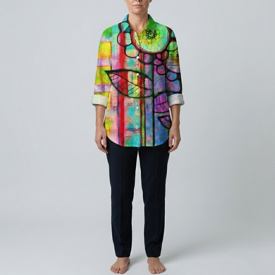 Fenna | Artistic Floral Button Blouse
