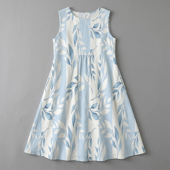 Jolie | Leaf Print Midi Dress