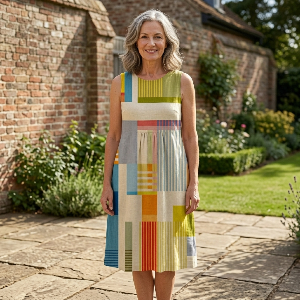 Eve | Geometric Print Midi Dress