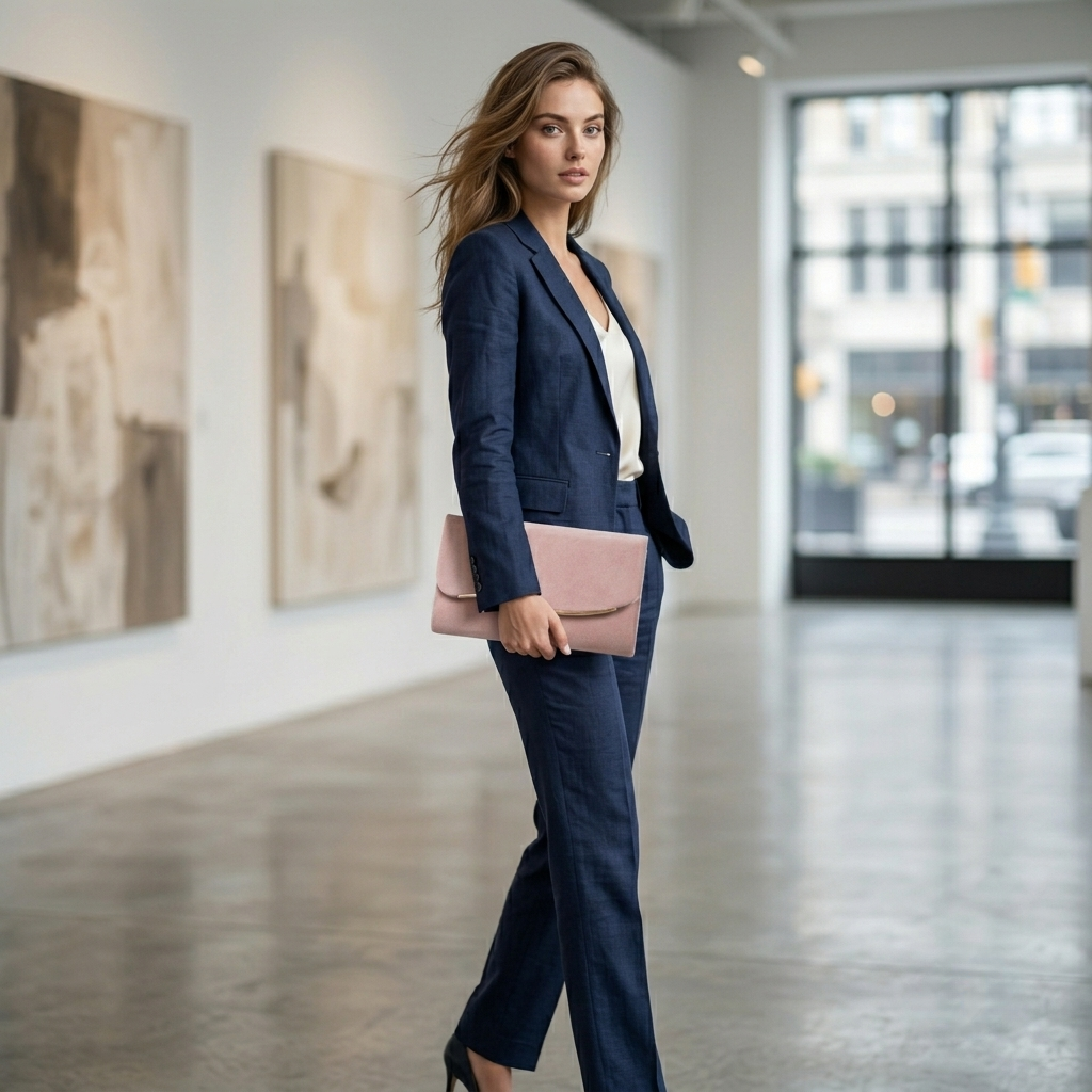Noemi | Curved Metal Accent Envelope Clutch