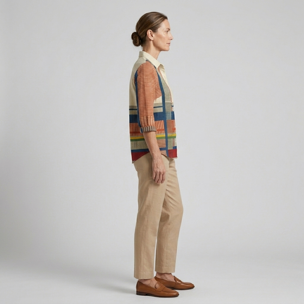 Freyja | Colorblock Striped Button Blouse