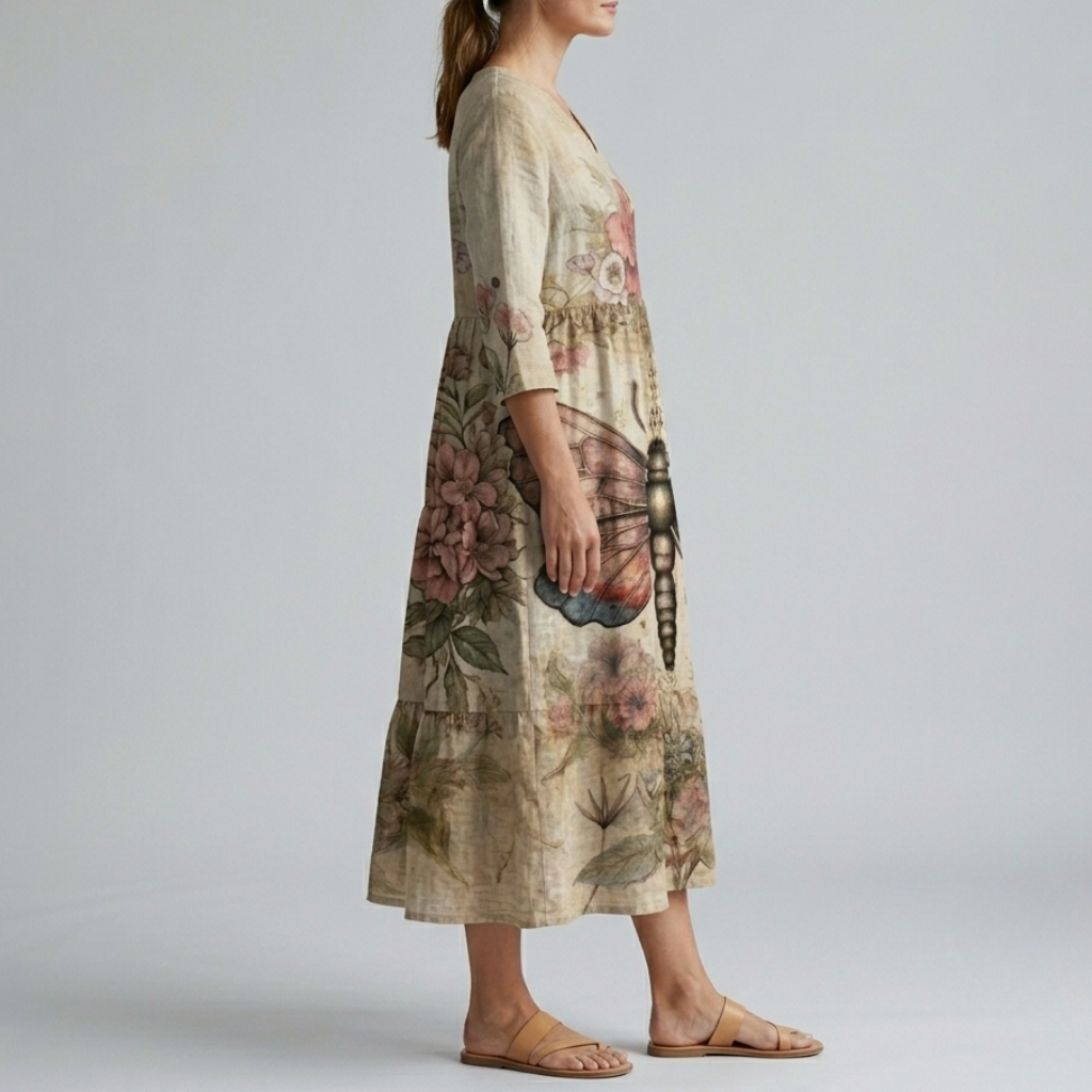 Evelyn | Floral Breeze Everyday Midi Dress