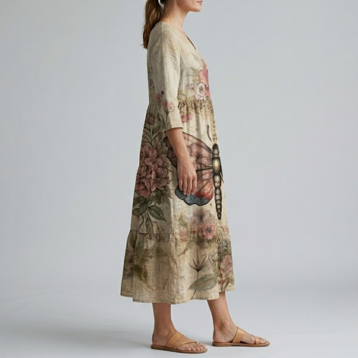 Evelyn | Floral Breeze Everyday Midi Dress