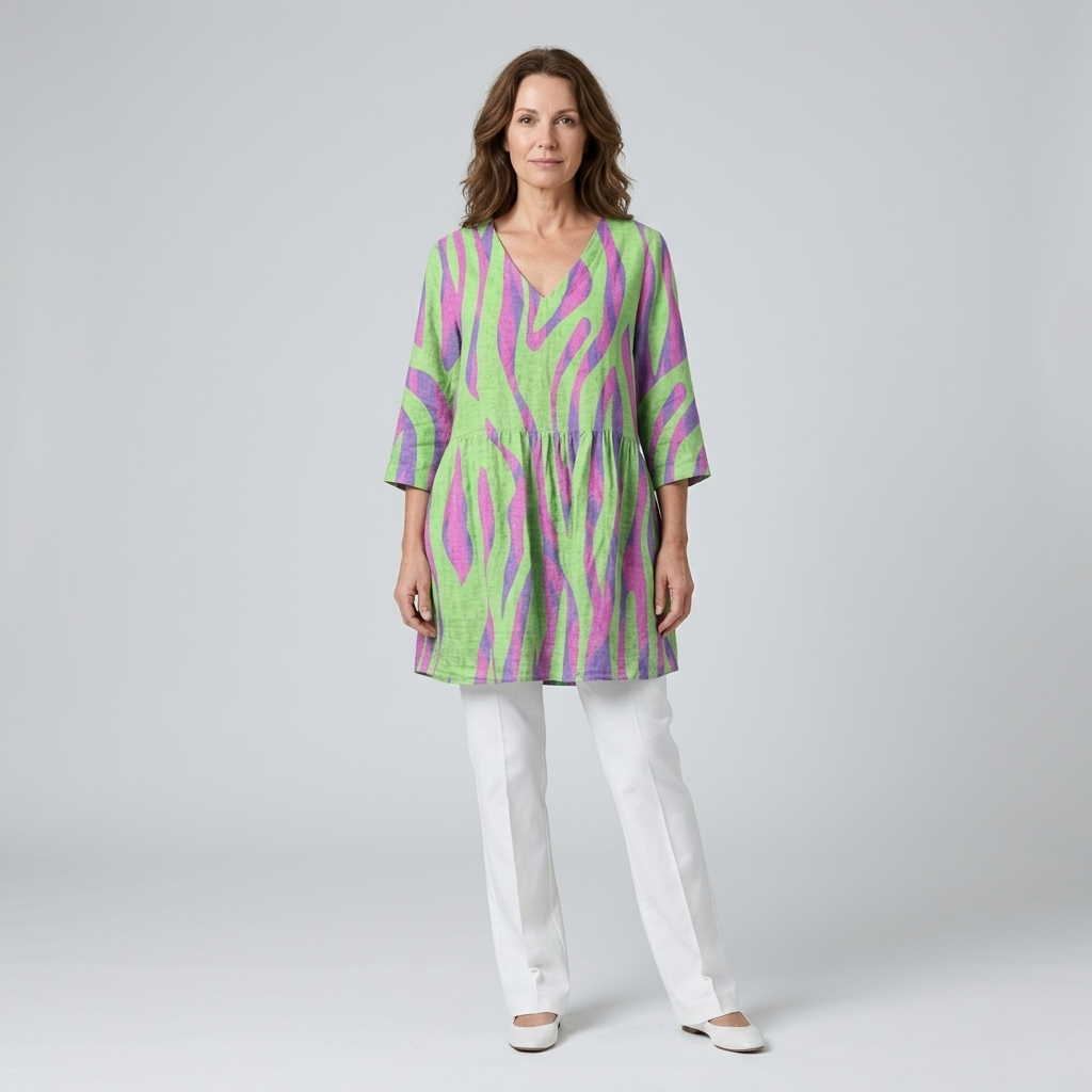 Oceane | Long Blouse with V-Neck