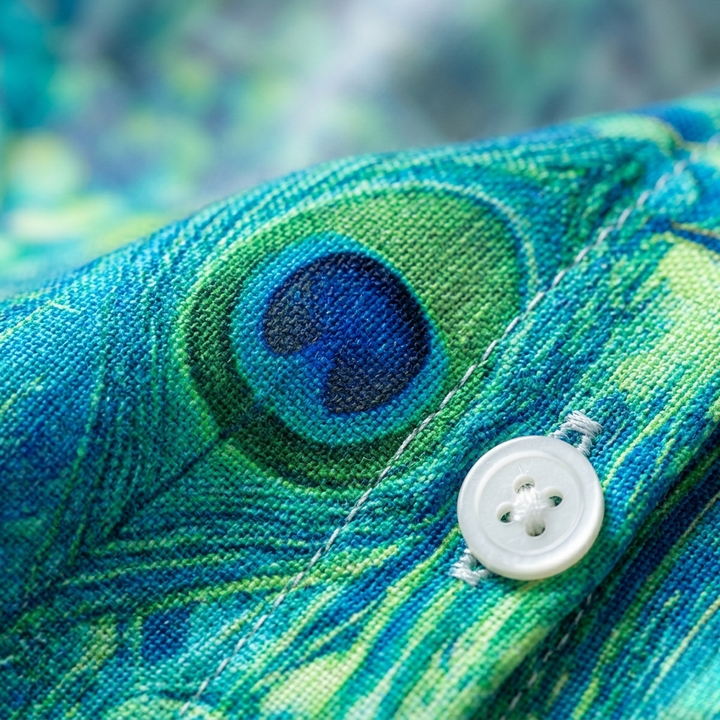 Florina | Peacock Print Button Blouse