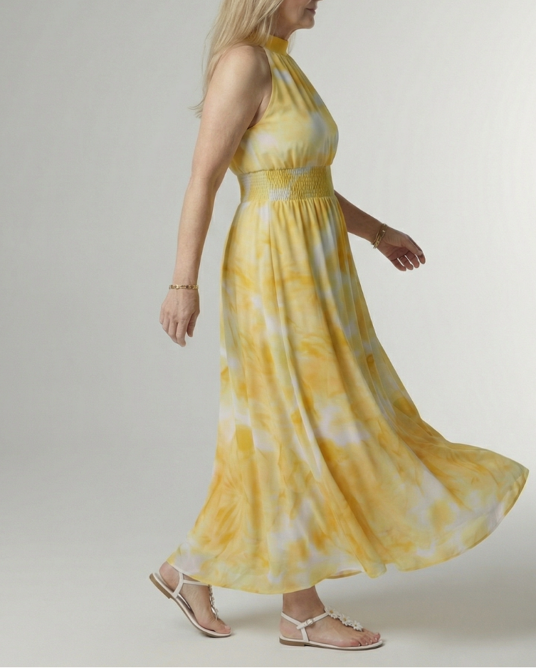 Sylin | Gathered Halter Midi Dress