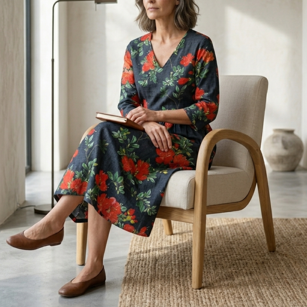Wendy | Elegant Floral Summer Midi Dress