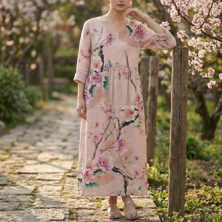 Caroline | Chic Floral Summer Midi Dress
