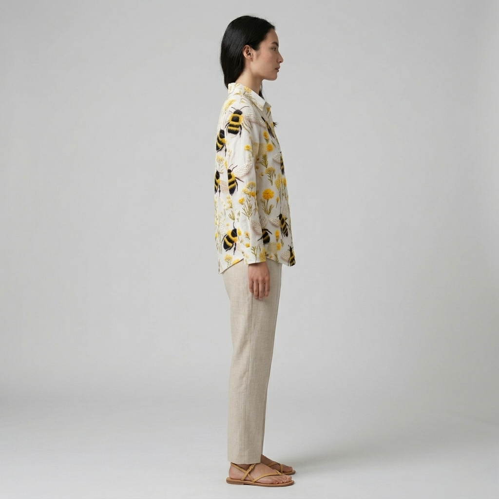 Fiorine | Golden Bee Button Blouse
